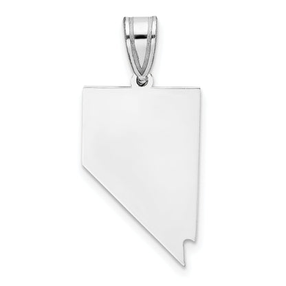 14K White Gold 14Kw Nevada State Pendant