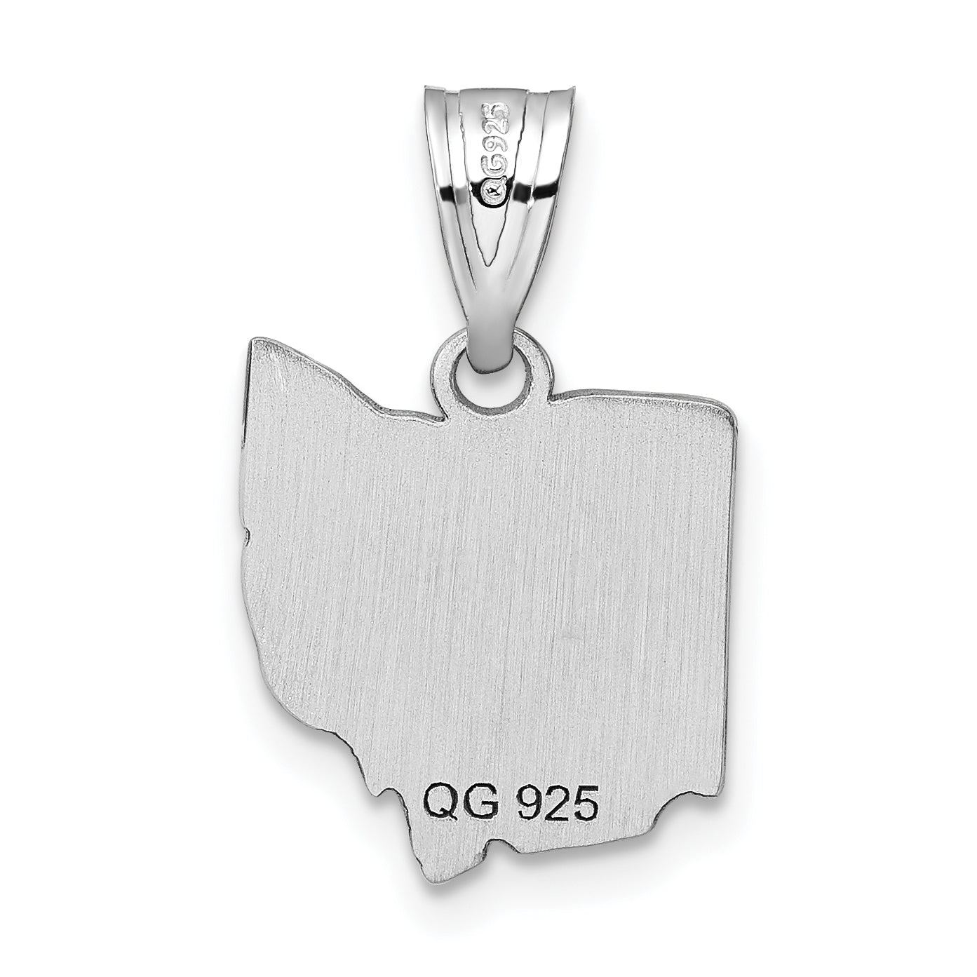 Sterling Silver Silver/Rhodium Plated Ohio State Pendant