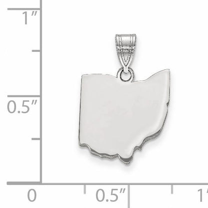Sterling Silver Silver/Rhodium Plated Ohio State Pendant