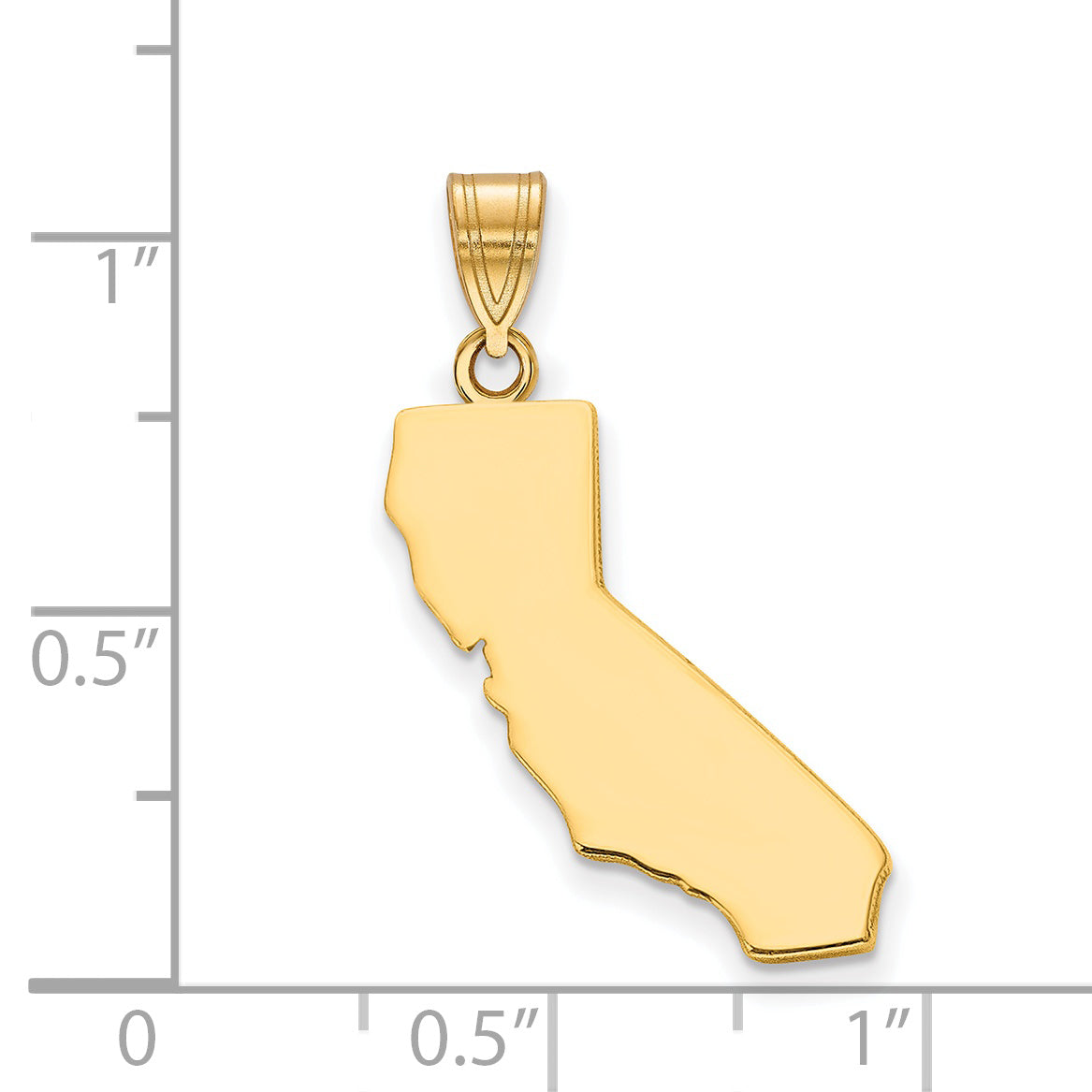 Gold Plated Sterling Silver/Gold California State Pendant