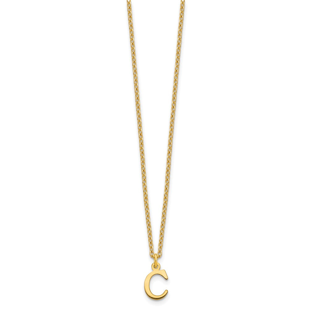 Gold Plated Sterling Silver Cutout Letter C Initial Necklace