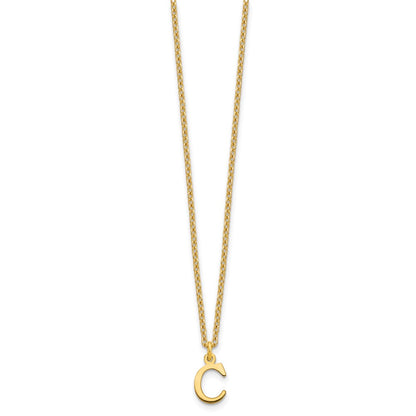 Gold Plated Sterling Silver Cutout Letter C Initial Necklace