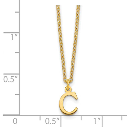 Gold Plated Sterling Silver Cutout Letter C Initial Necklace