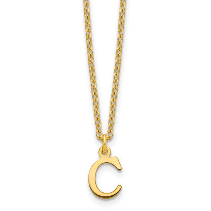 Gold Plated Sterling Silver Cutout Letter C Initial Necklace