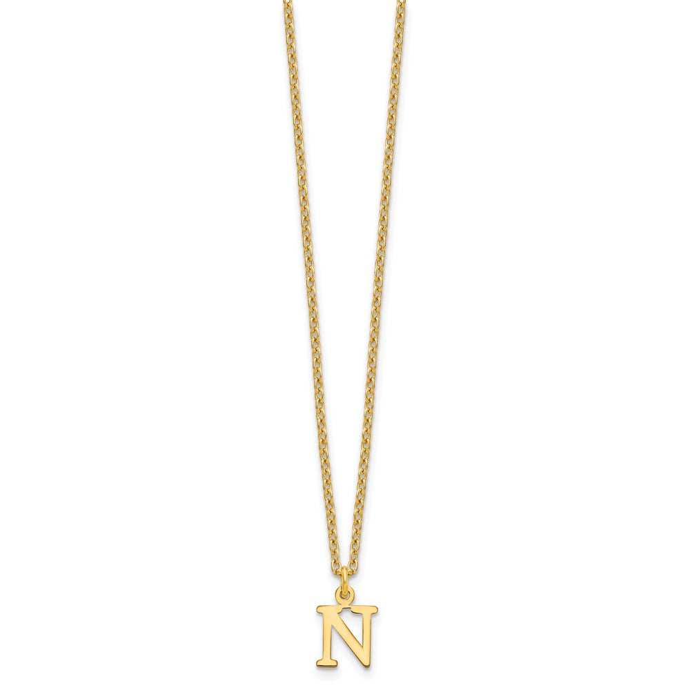 Gold Plated Sterling Silver Cutout Letter N Initial Necklace