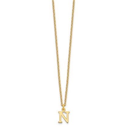 Gold Plated Sterling Silver Cutout Letter N Initial Necklace