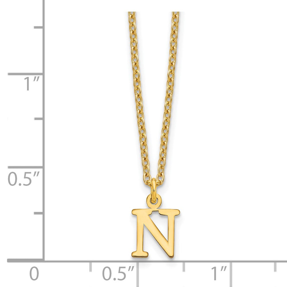 Gold Plated Sterling Silver Cutout Letter N Initial Necklace