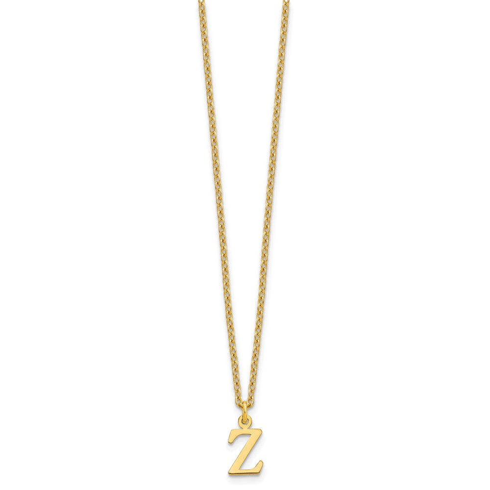 Gold Plated Sterling Silver Cutout Letter Z Initial Necklace