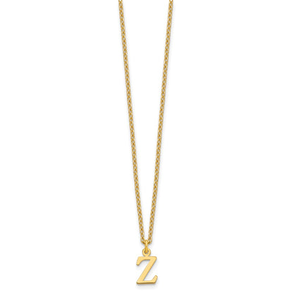 Gold Plated Sterling Silver Cutout Letter Z Initial Necklace