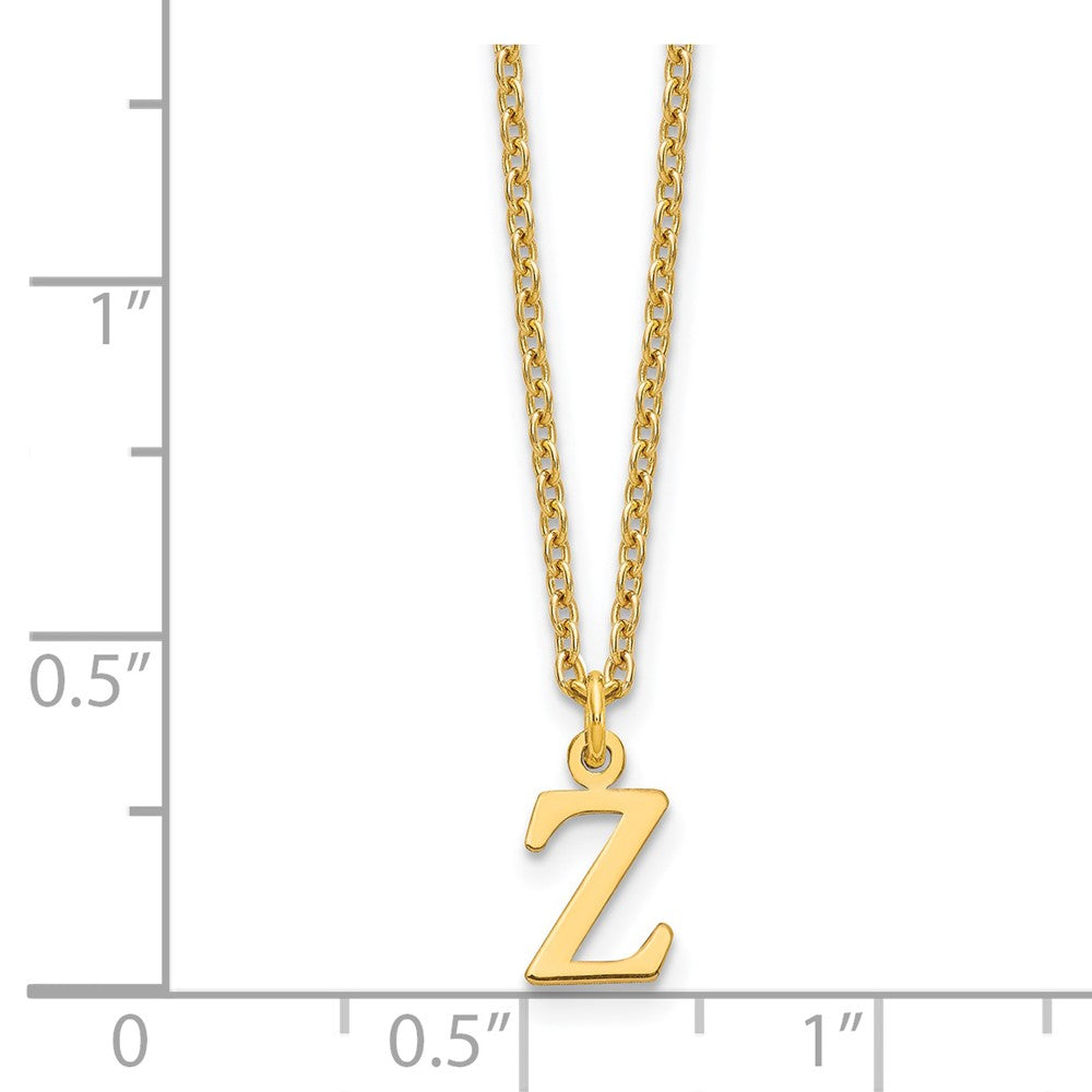 Gold Plated Sterling Silver Cutout Letter Z Initial Necklace