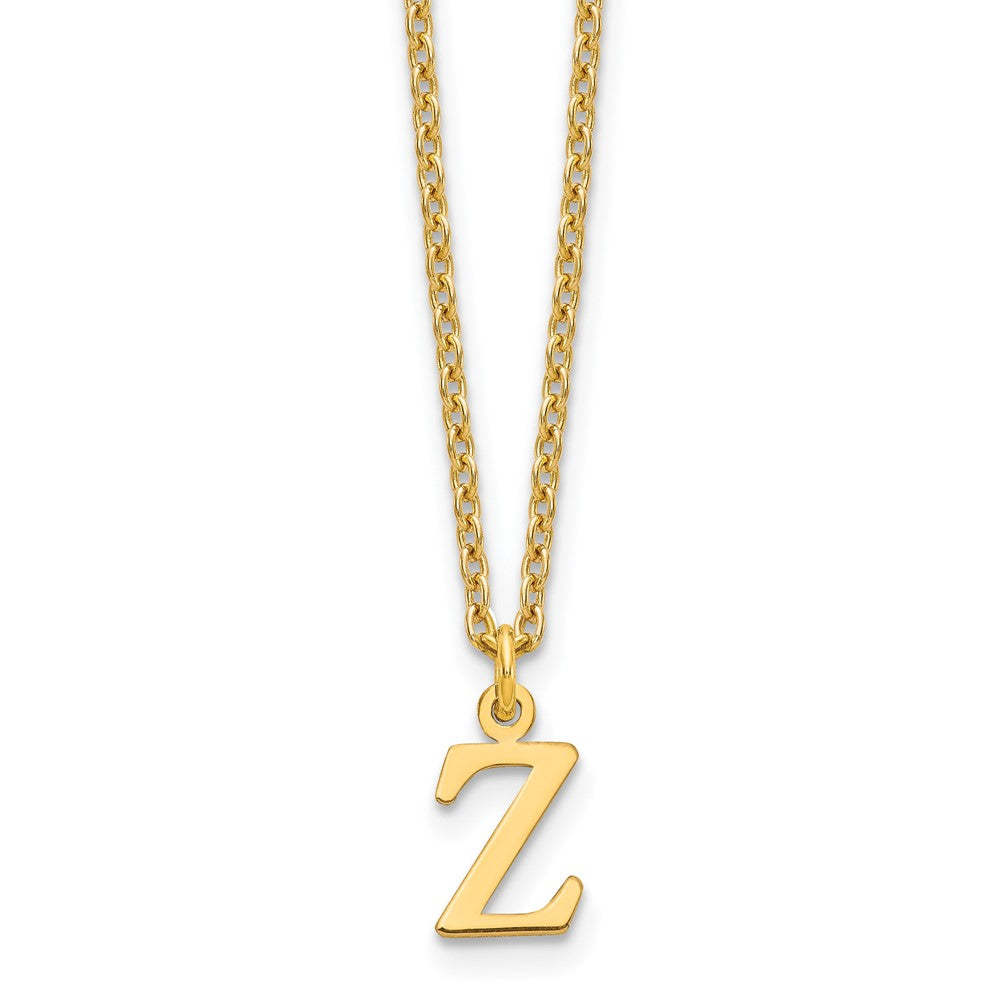 Gold Plated Sterling Silver Cutout Letter Z Initial Necklace