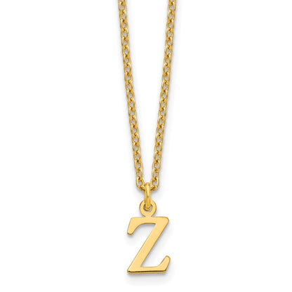 Gold Plated Sterling Silver Cutout Letter Z Initial Necklace
