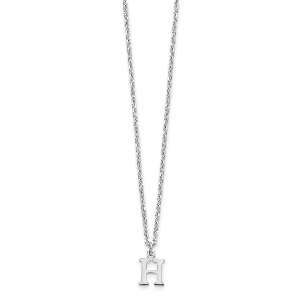 Sterling Silver Rhodium Plated Cutout Letter H Initial Necklace