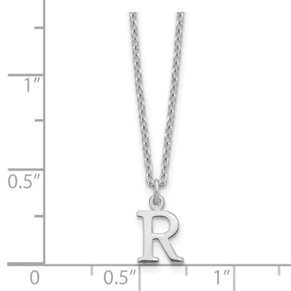 10K White Gold 10Kw Cutout Letter R Initial Necklace