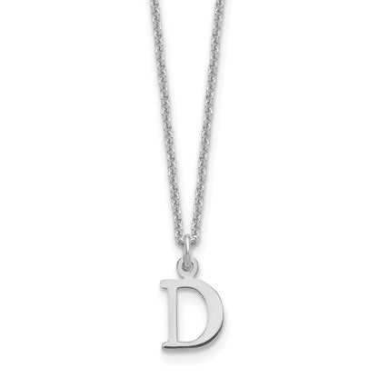 14K White Gold 14Kw Cutout Letter D Initial Necklace