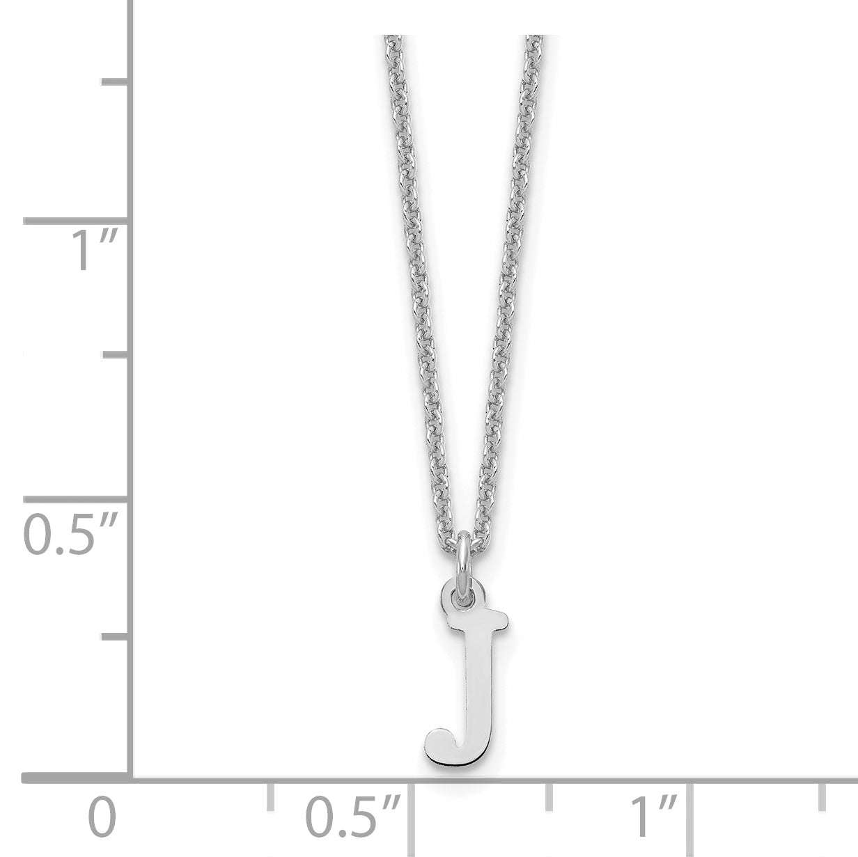 10K White Gold 10Kw Cutout Letter J Initial Necklace