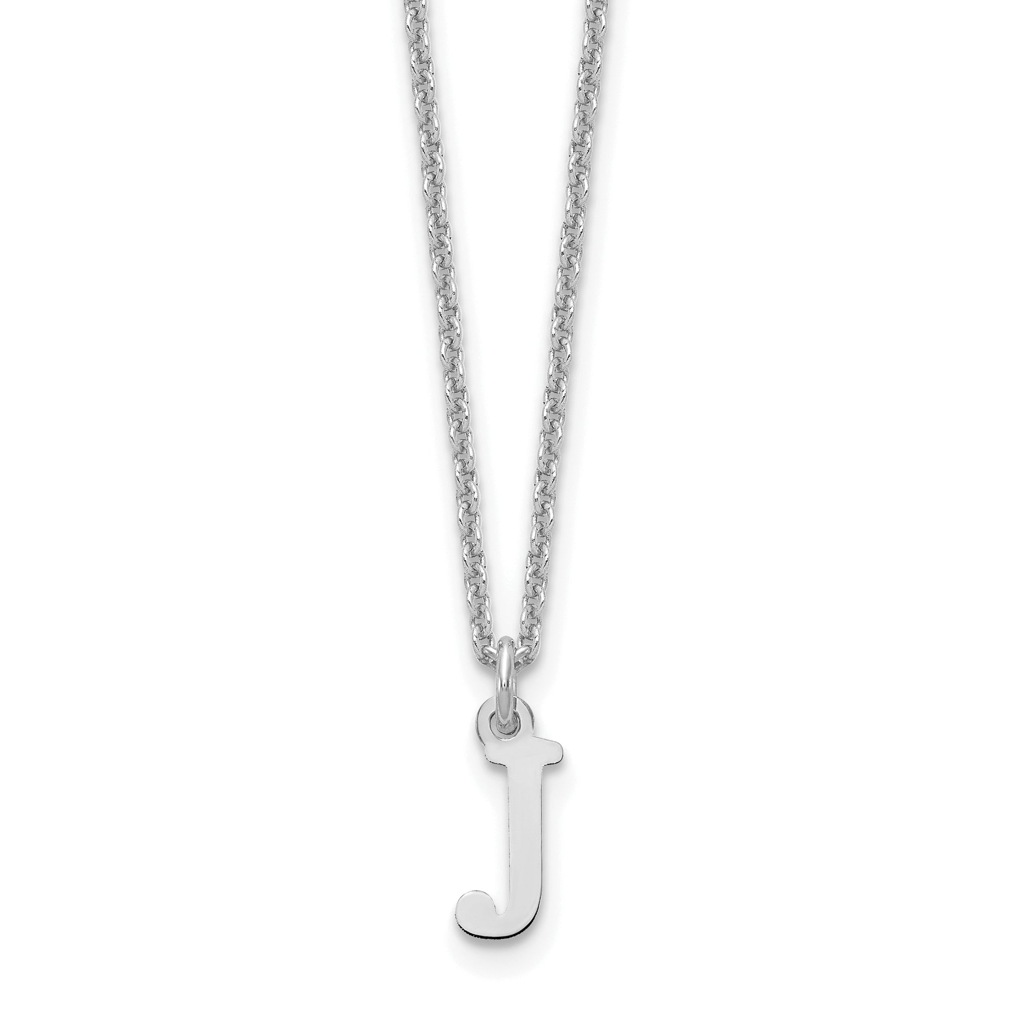 10K White Gold 10Kw Cutout Letter J Initial Necklace