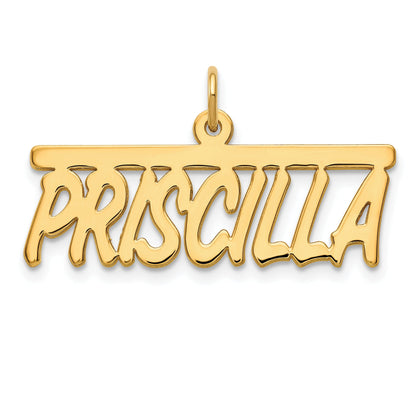 Gold Plated Sterling Silver/Gold Top Bar Name Plate