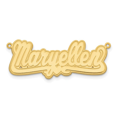 14K Yellow Gold Etched Heart Name Plate