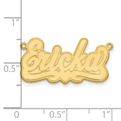 14K Yellow Gold Etched Heart Name Plate