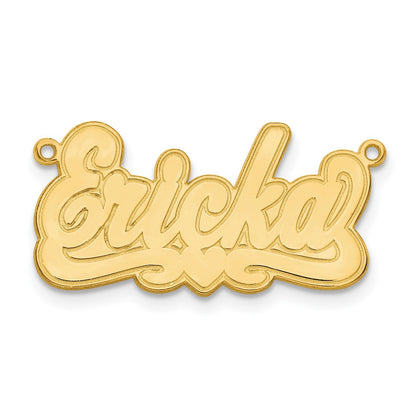 14K Yellow Gold Etched Heart Name Plate