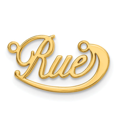 Gold Plated Sterling Silver/Gold Small Swoop Name Plate
