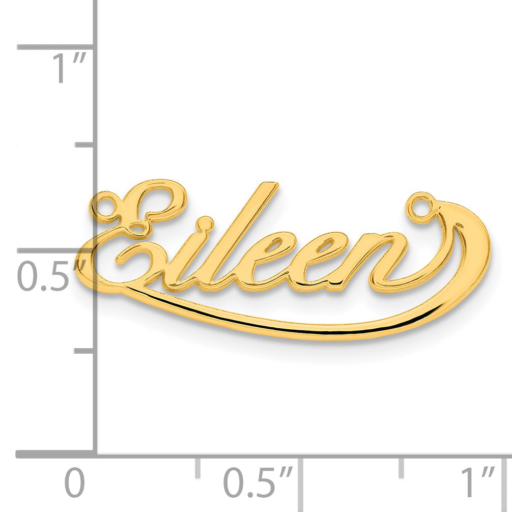 Gold Plated Sterling Silver/Gold Small Swoop Name Plate