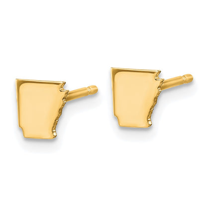 14K Yellow Gold 14Ky Arkansas State Earrings