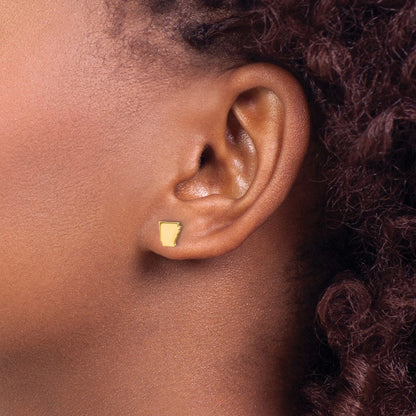 14K Yellow Gold 14Ky Arkansas State Earrings