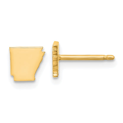 14K Yellow Gold 14Ky Arkansas State Earrings