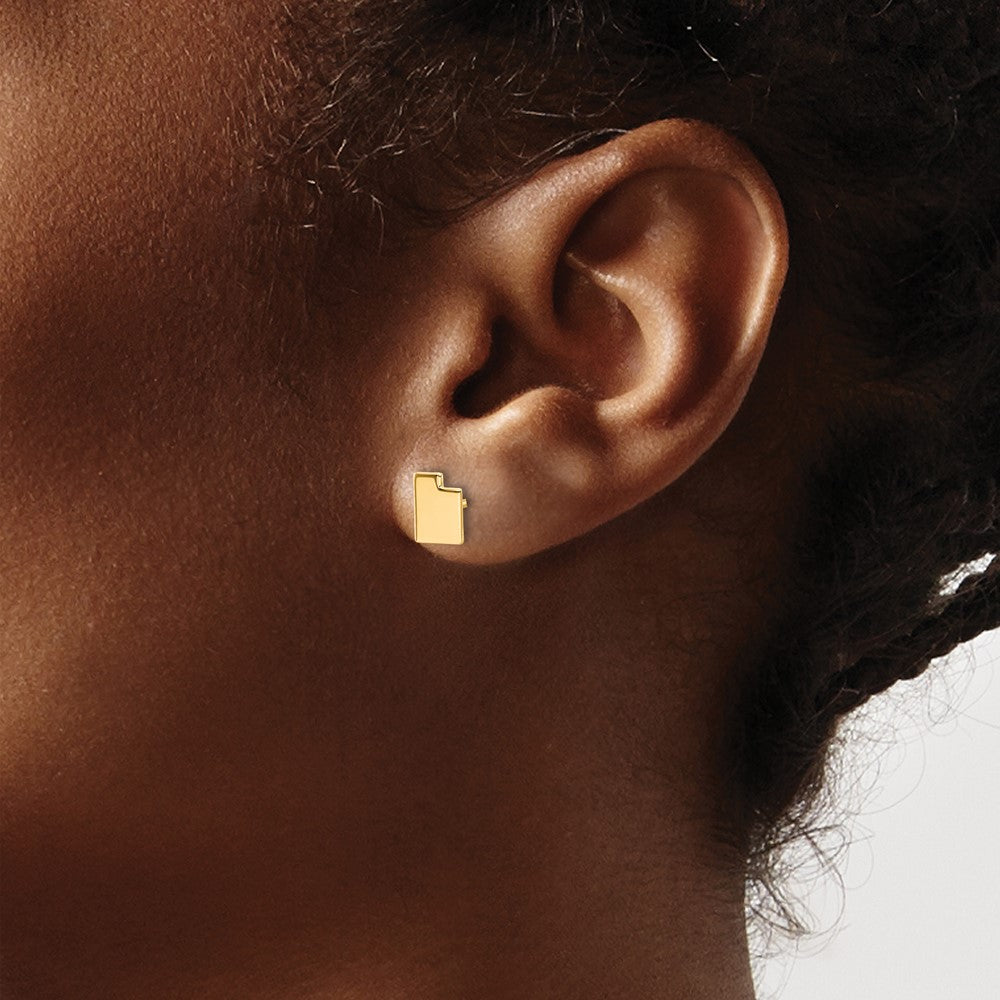 Gold Plated Sterling Silver/Gold Utah State Earrings