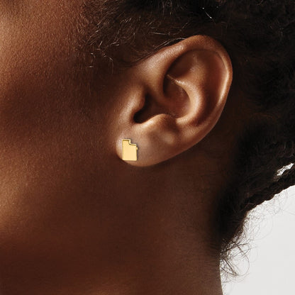 Gold Plated Sterling Silver/Gold Utah State Earrings