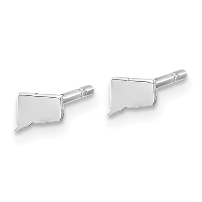 14K White Gold 14Kw Connecticut State Earrings