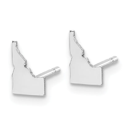 Sterling Silver Silver/Rhodium Plated Idaho State Earrings