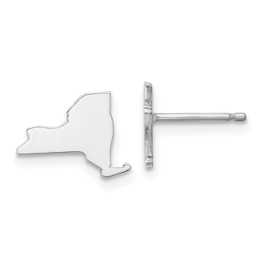 Sterling Silver Silver/Rhodium Plated New York State Earrings