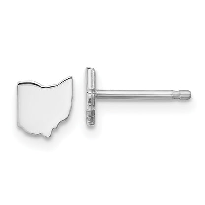 14K White Gold 14Kw Ohio State Earrings