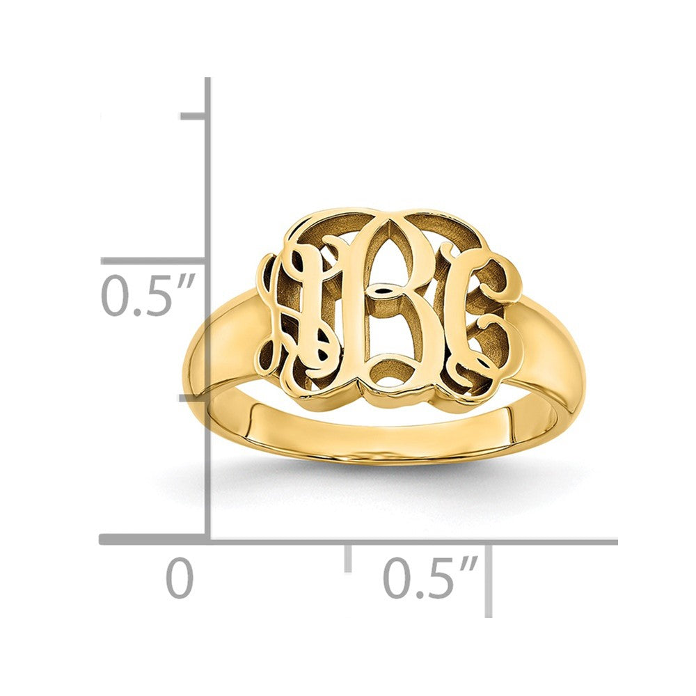 14K Yellow Gold Monogram Ring