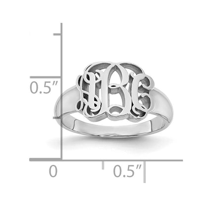 14K White Gold Monogram Ring