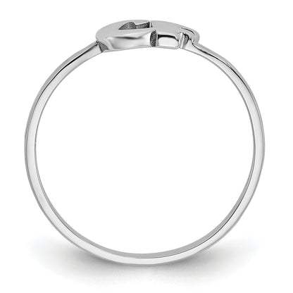 14K White Gold 14Kk Script Or Block Font Double Initial Ring