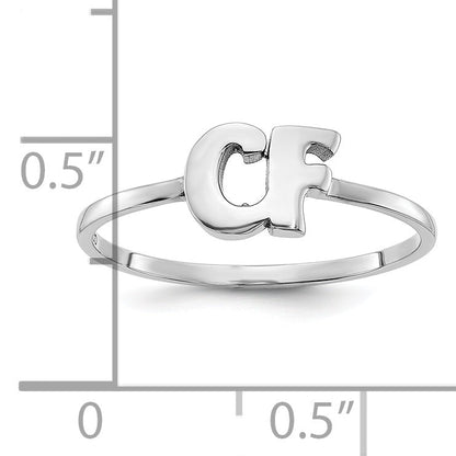 14K White Gold 14Kk Script Or Block Font Double Initial Ring