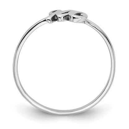 14K White Gold 14Kk Script Or Block Font Double Initial Ring