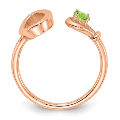 14K Rose Gold Letter O with Birthstone Ring