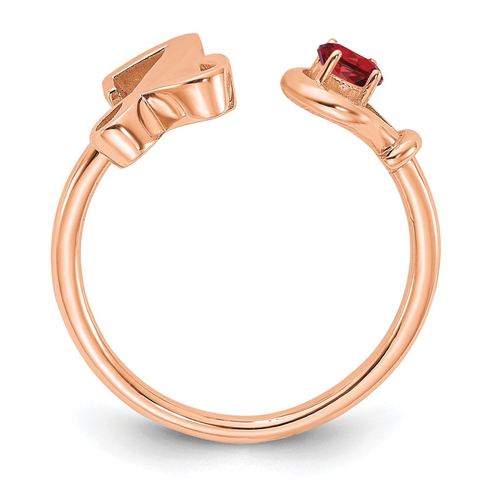 Rose Plated Sterling Silver/Rose Letter Y With Birthstone Ring