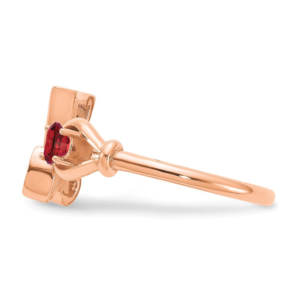 Rose Plated Sterling Silver/Rose Letter Y With Birthstone Ring