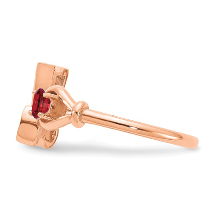 Rose Plated Sterling Silver/Rose Letter Y With Birthstone Ring
