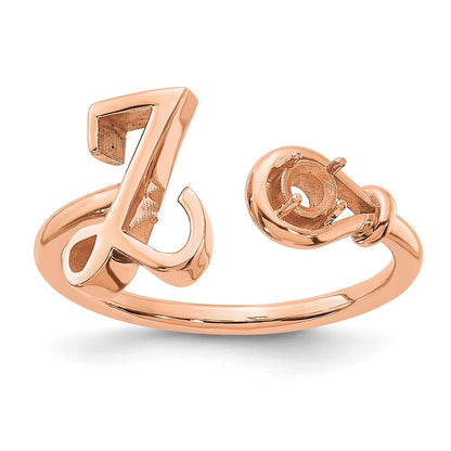 Rose Plated Sterling Silver/Rose Letter Y With Birthstone Ring