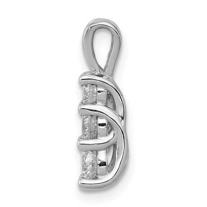 14k White Gold 1/2 Ct. Lab Grown Diamond VS/SI+ G+ Three Stone Pendant
