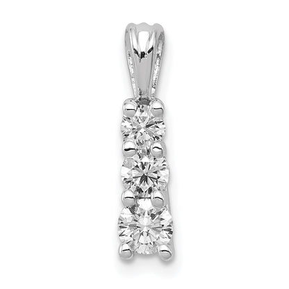 14k White Gold 1/2 Ct. Lab Grown Diamond VS/SI+ G+ Three Stone Pendant