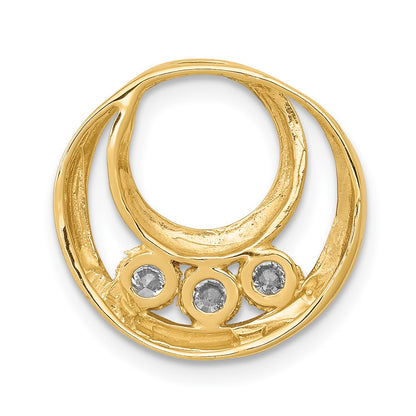 14k Yellow Gold 3/8 Ct. Lab Grown Diamond VS/SI+ G+ Circle Chain Slide Pendant