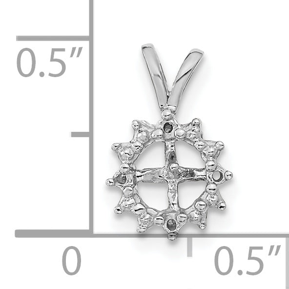 14K White Gold 4.5mm Round Freshwater Cultured Pearl A Diamond Pendant